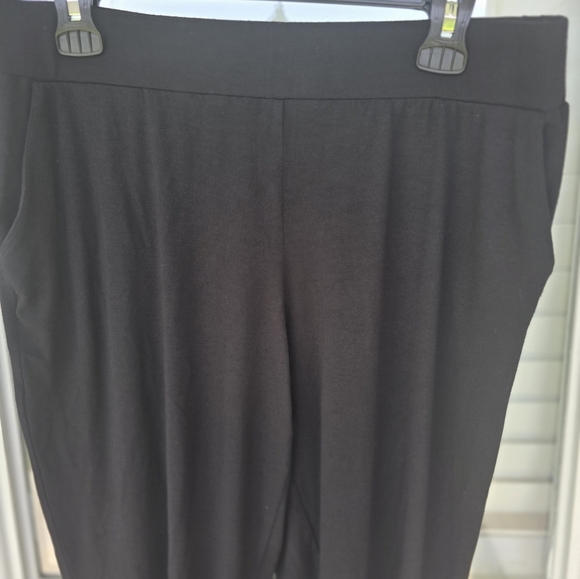 Eileen Fisher Pull On Pants Size PL Black Women Cropped 32x25 Minimalist - Picture 4 of 11